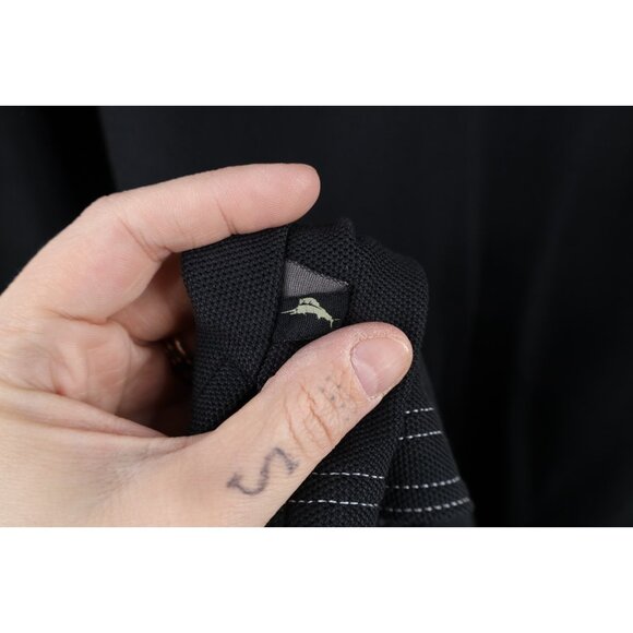 Tommy Bahama Mens XL Faded Supima Cotton Knit Collared Golf Polo Shirt Black - Picture 11 of 14